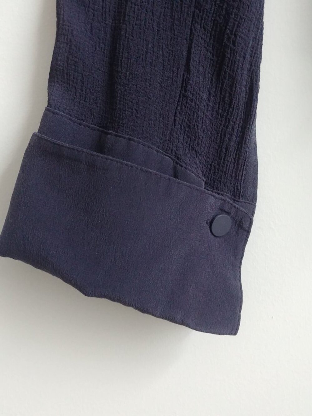 T by Alexander Wang 100% silk semi sheer black button down shirt top Small - Picture 9 of 16